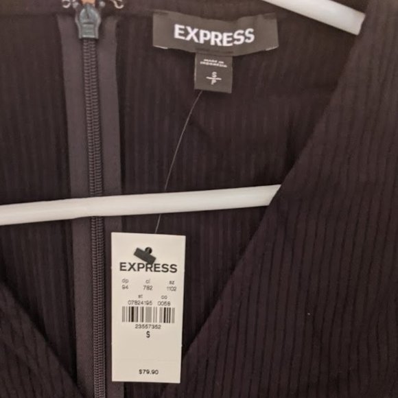 Jacquard Sash Tie Fit And Flare Dress (small) - Picture 3 of 6